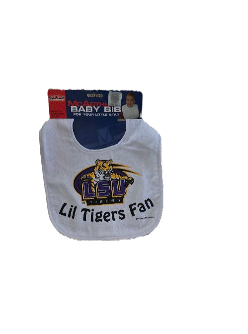 LSU Tigers Lil Fan White Bib image 0