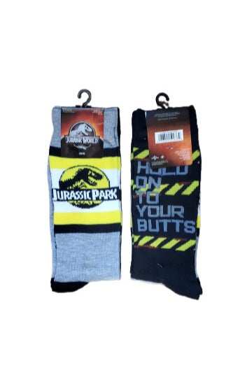 2 Pack Jurassic Park Hold on to Your Butts Socks image 0