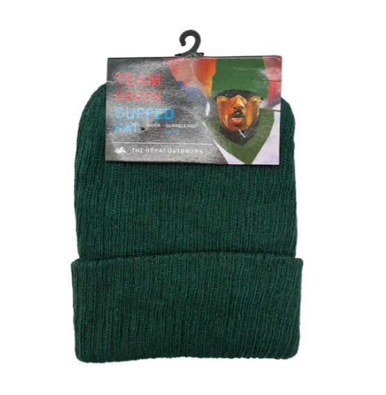 Team Green Cuffed Beanie Knit Hat image 0