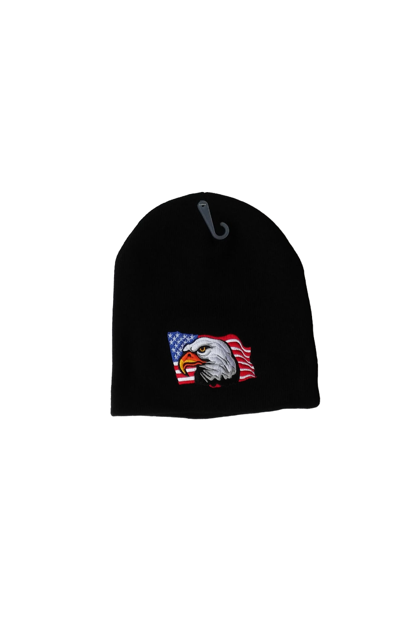 American Flag with Eagle Beanie image 0