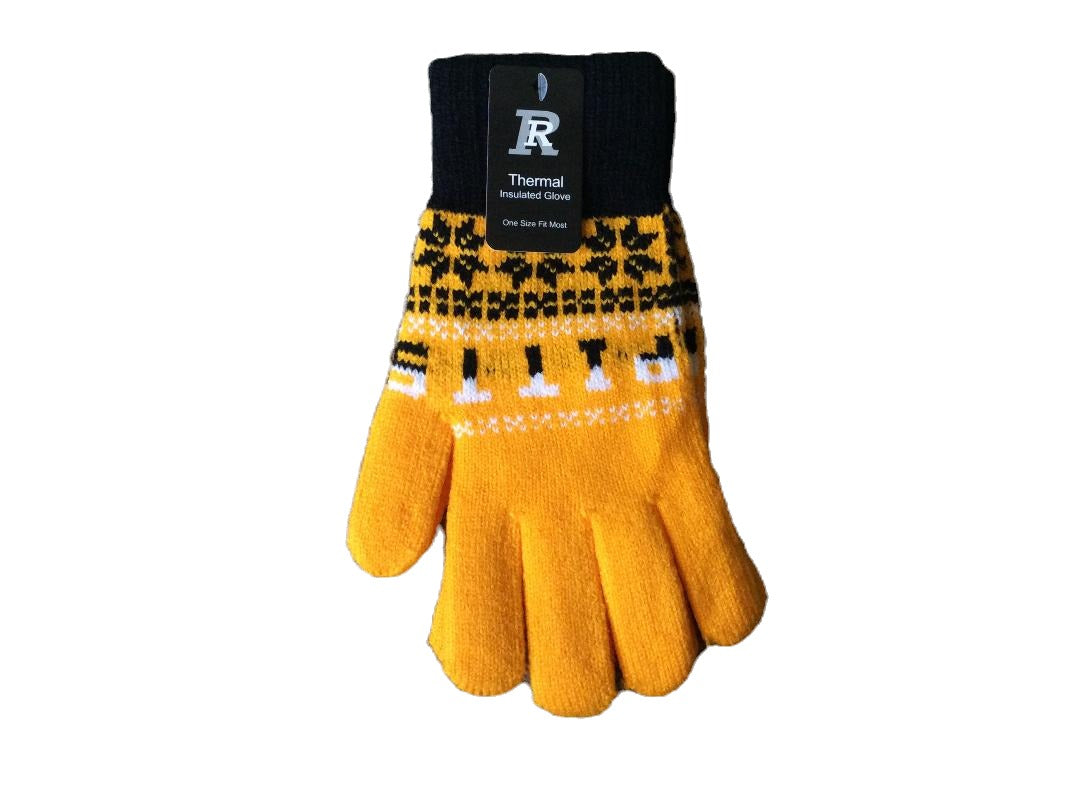 Pittsburgh Knit Gloves Gold And Black image 0