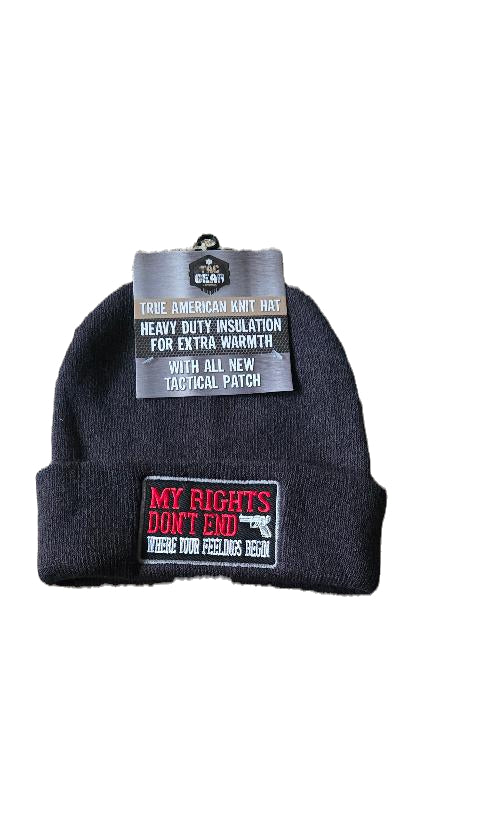 My Rights Don't End Grey Cuffed Knit Hat image 0