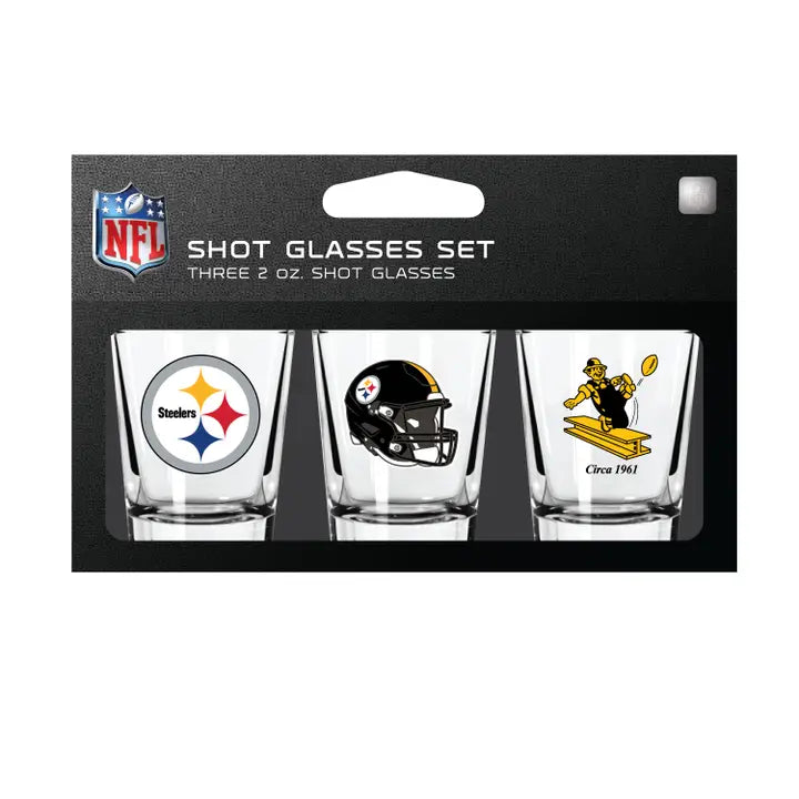 Pittsburgh Steelers 3 Piece Shot Glass Set image 0