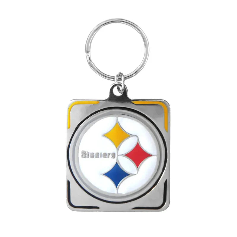 Keychain with Pittsburgh Steelers logo on a white background