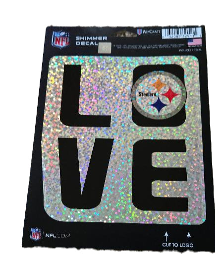 Pittsburgh Steelers Love Shimmer Decal image 0