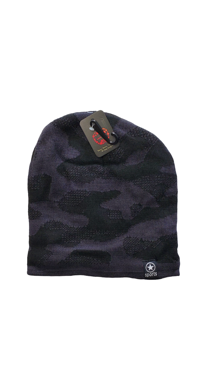 Camouflage Fleece Lined Beanie Black image 0