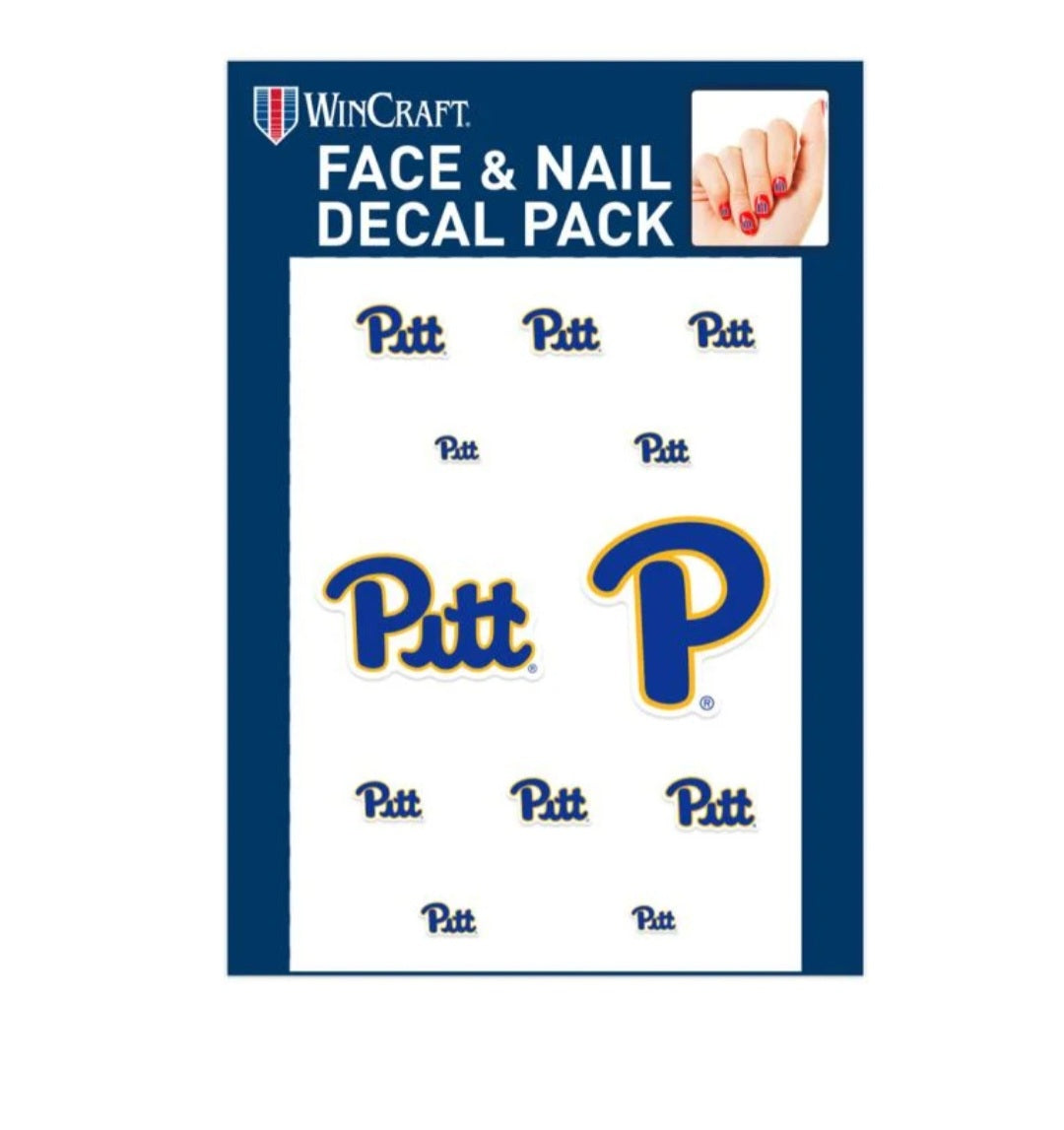 Pitt Panthers Face and Nail Decal Pack image 0