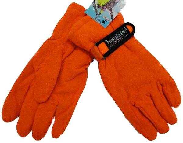 Orange Insulated Fleece Gloves image 0