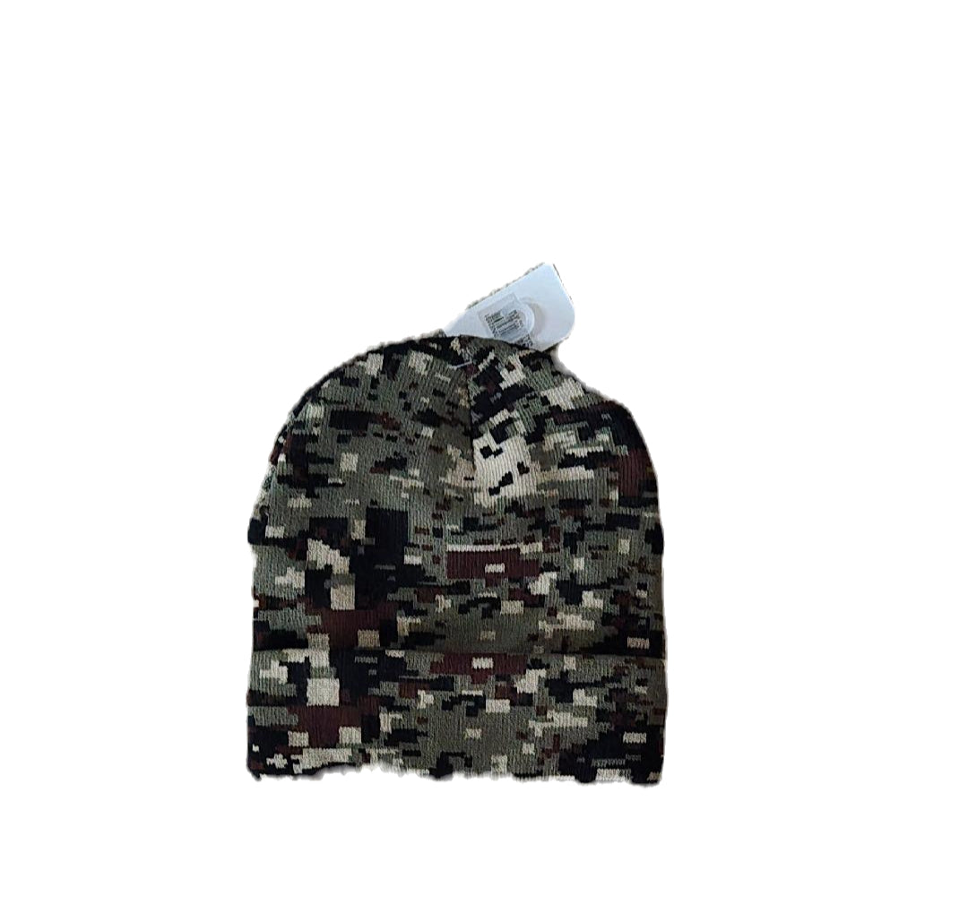 Green Brown Tan Digital Camouflage Cuffed Knit Hat image 0
