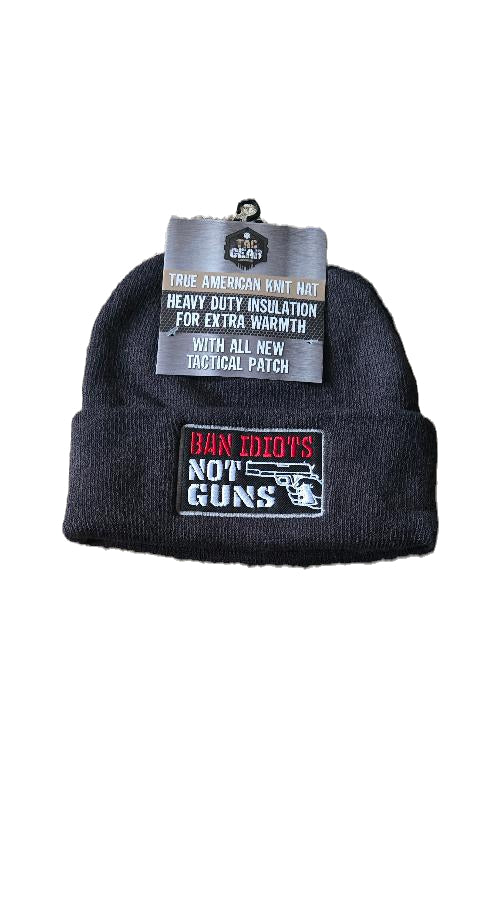 Ban Idiots Not Guns Grey Cuffed Knit Hat image 0