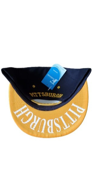 Pittsburgh Fade Letters Snap Back Flat Bill Hat image 1
