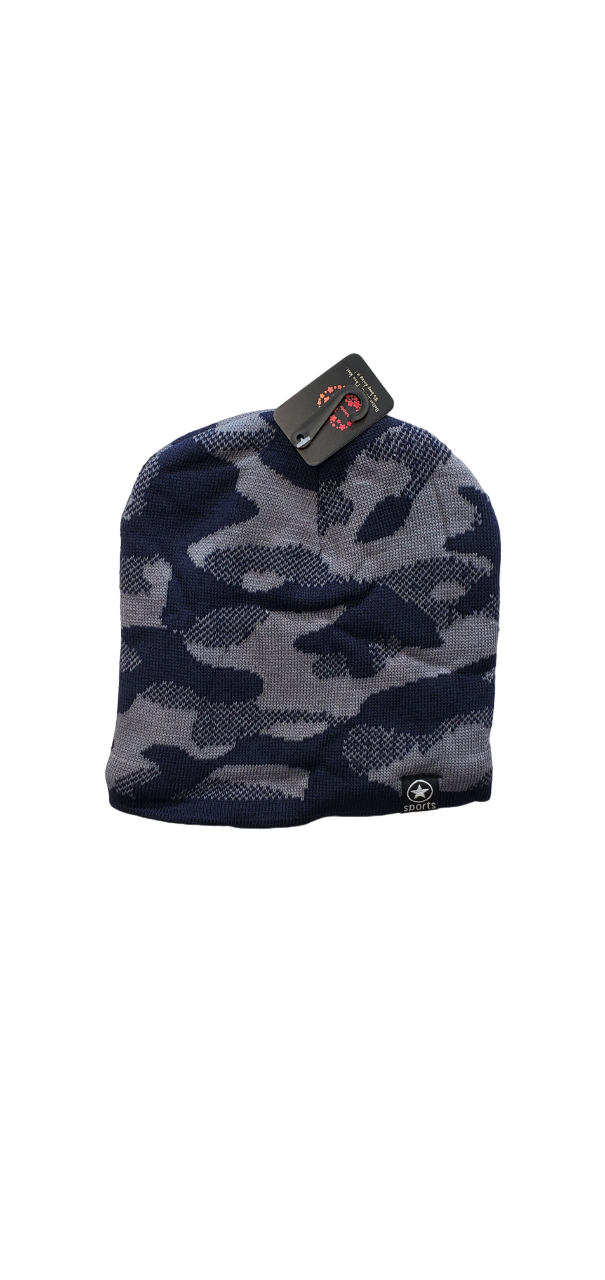 Camouflage Fleece Lined Beanie Blue image 0