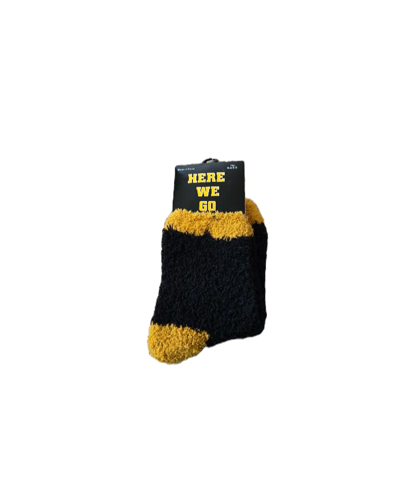 Black And Gold Fuzzy Socks image 0