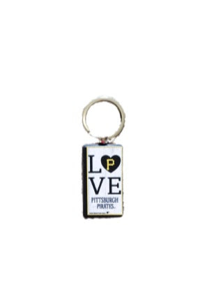 Pittsburgh Pirates Love Wood Keychain image 0