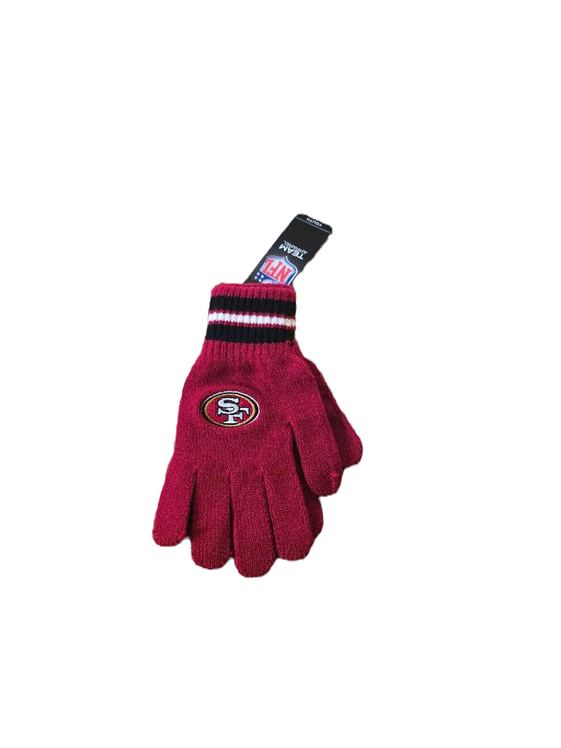 San Francisco 49ers Youth Knit Gloves image 0