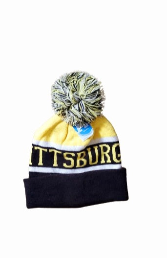 Pittsburgh Knit Hat with Pom Pom image 0