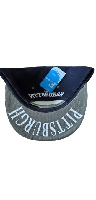 Pittsburgh Fade Letters Snap Back Flat Bill Hat image 1