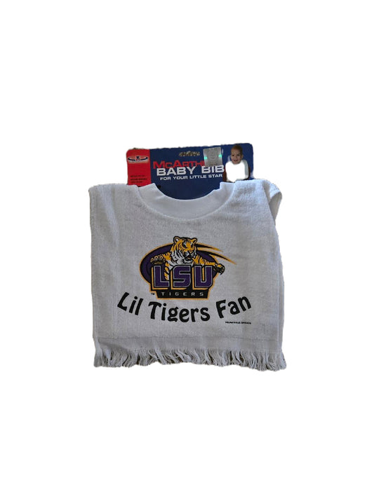 LSU Tigers Lil Fan White Bib image 0