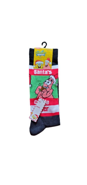 Men's SpongeBob Patrick Christmas Socks image 0