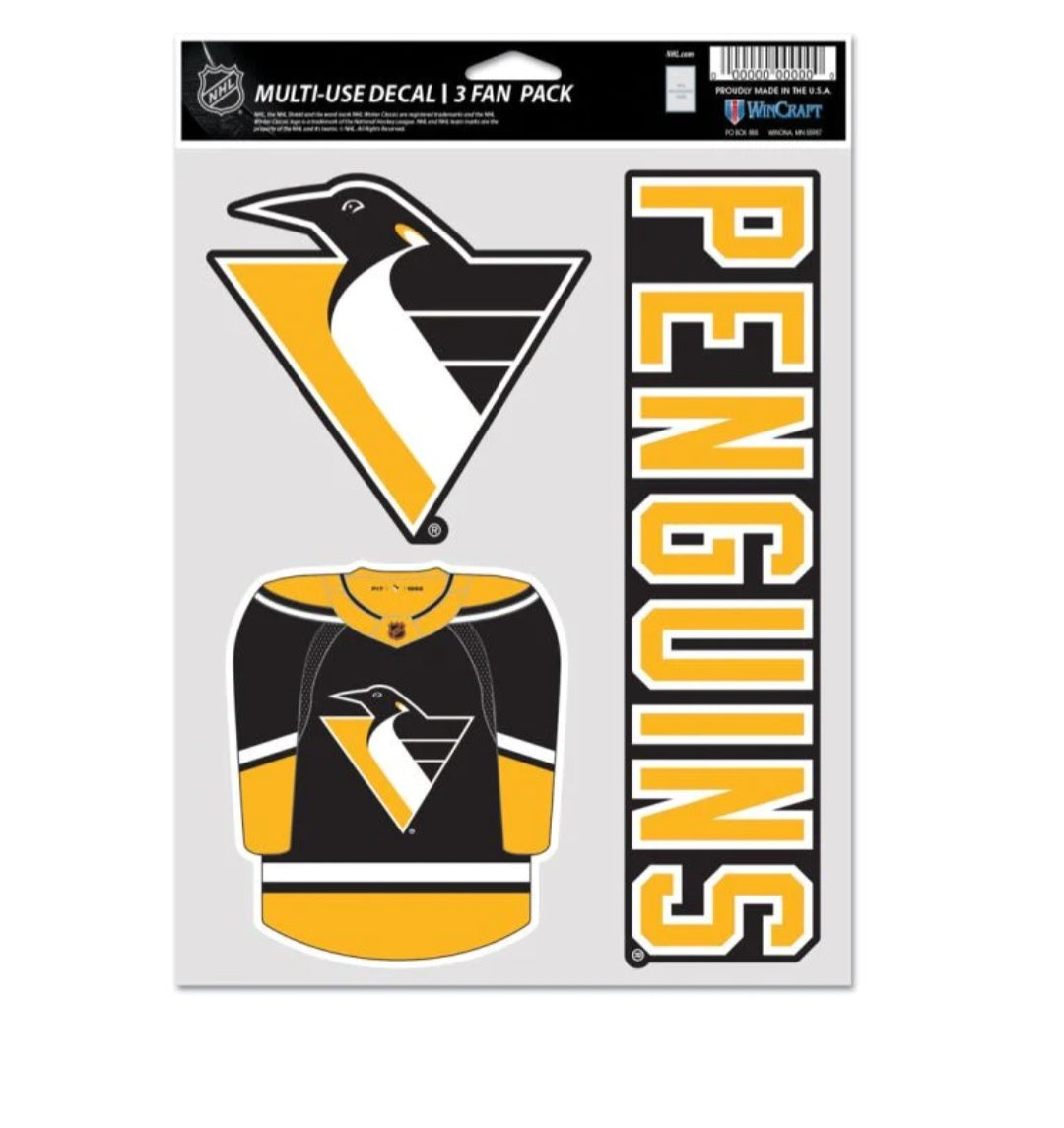 Pittsburgh Penguins Multi Use Decal Fan Pack image 0