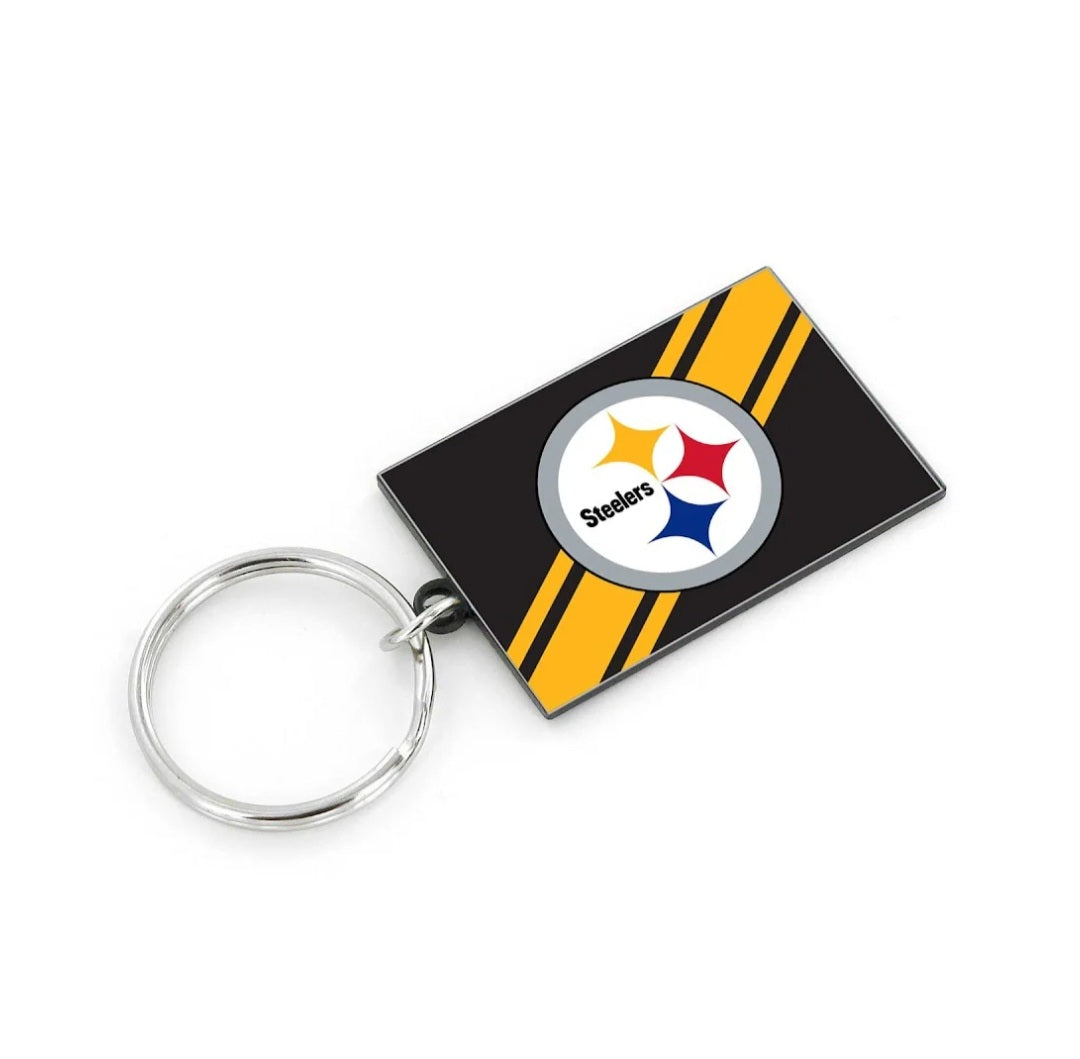 Pittsburgh Steelers Striped Keychain image 0