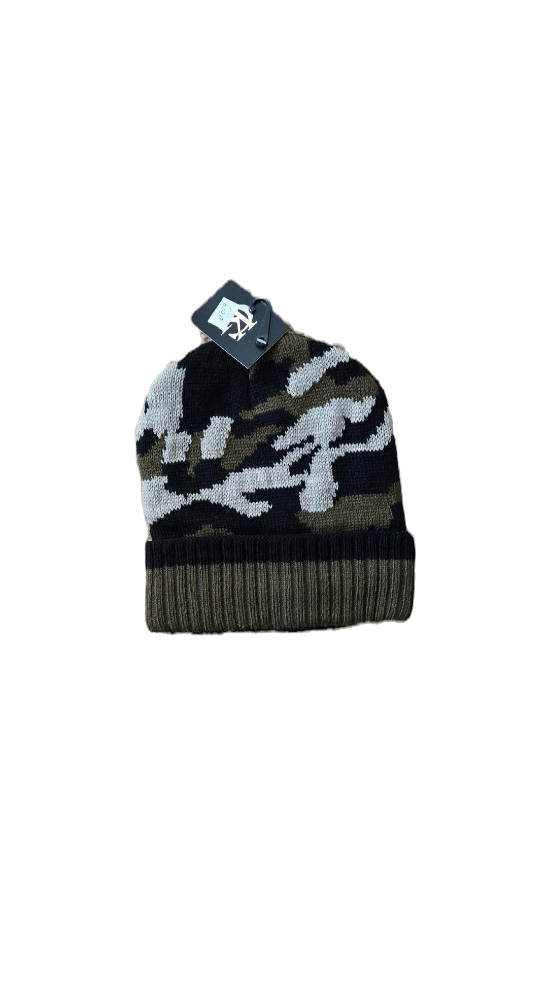 Black Tan Fleece Lined Cuffed Knit Hat image 0