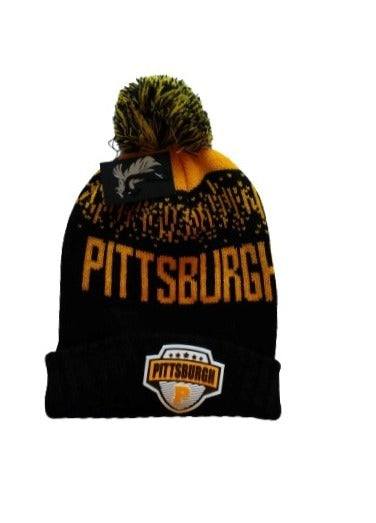 Pittsburgh Knit Hat with Pom Pom image 0
