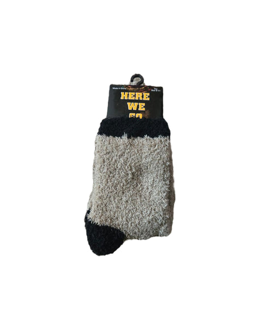 Black And Vegas Gold Fuzzy Socks image 0