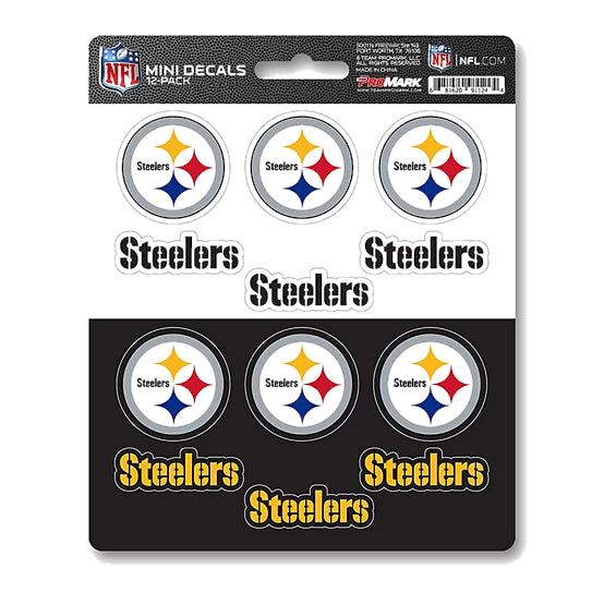 Pittsburgh Steelers 12 Pack Mini Decals image 0