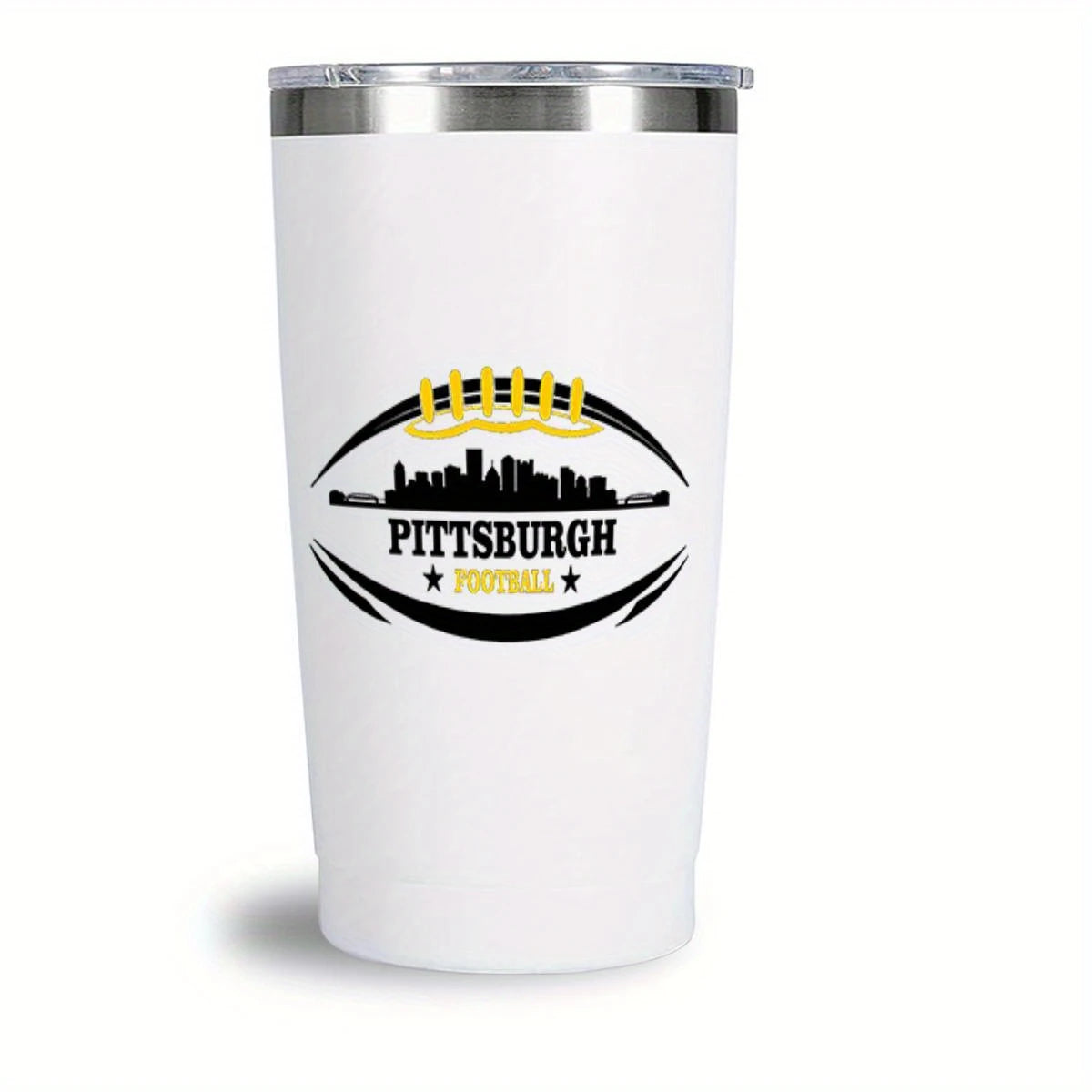 Pittsburgh Football 20 Oz. White Tumbler image 0