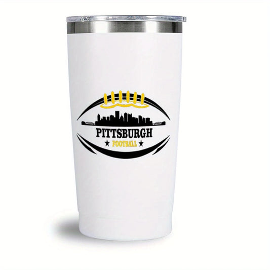 Pittsburgh Football 20 Oz. White Tumbler image 0