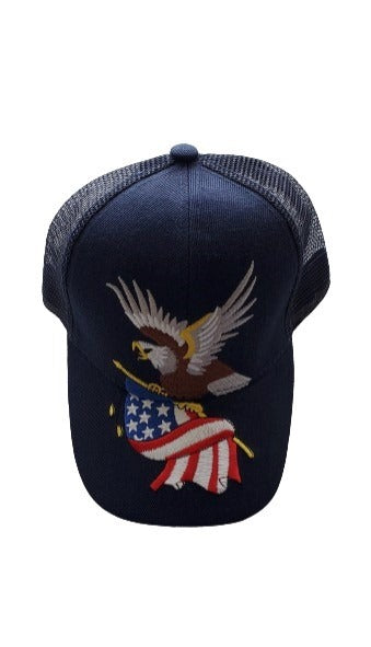 Blue Eagle with Flag Mesh Hat image 0