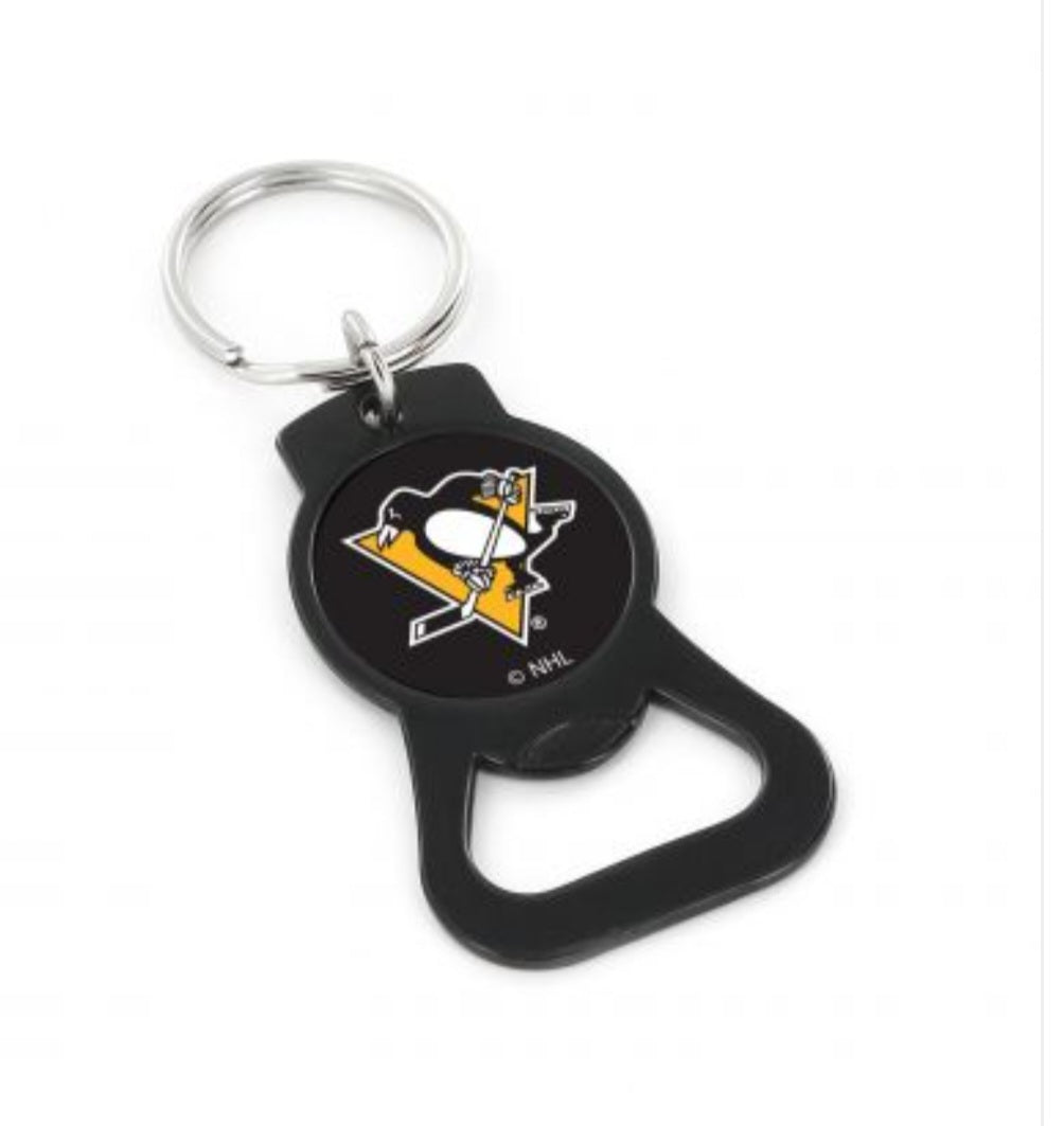 Pittsburgh Penguins Black Bottle Opener Keychain image 0