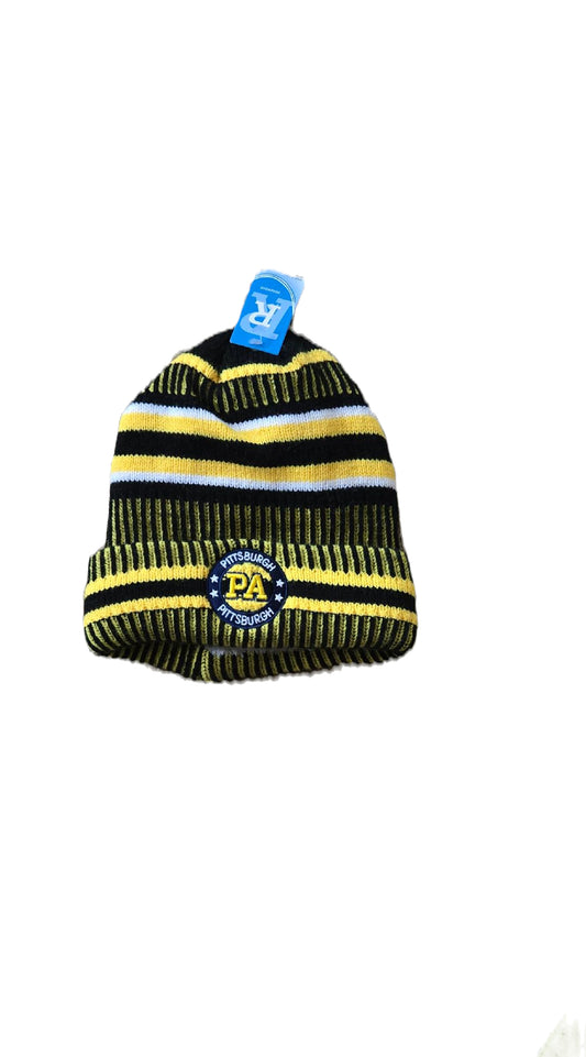 Pittsburgh PA Black Gold Striped Cufffed Knit Hat image 0