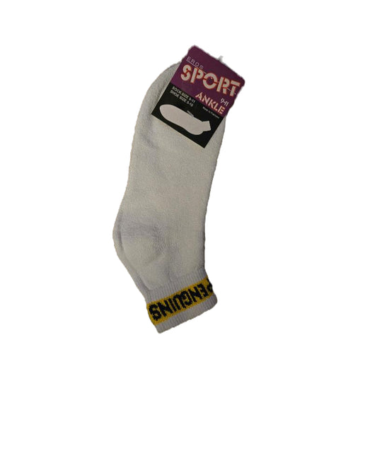 Penguins White Ankle Socks 9-11 image 0