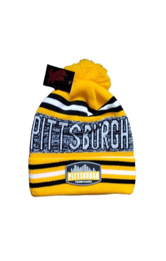 Pittsburgh Pennsylvania Knit Hat Gold image 