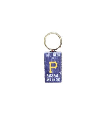 Pittsburgh Pirates All I Need Wood Keychain image 
