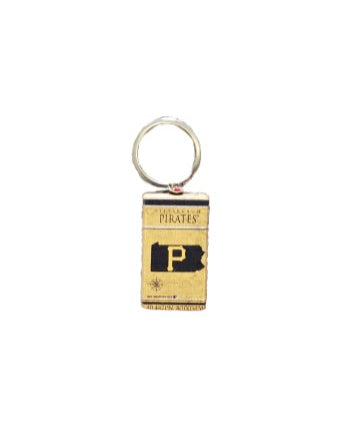 Pittsburgh Pirates Wood Coordinates Keychain image 