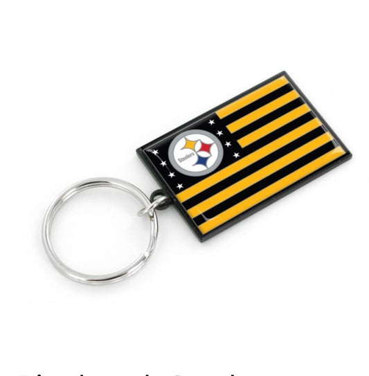 Pittsburgh Steelers Americana Flag Keyring image 