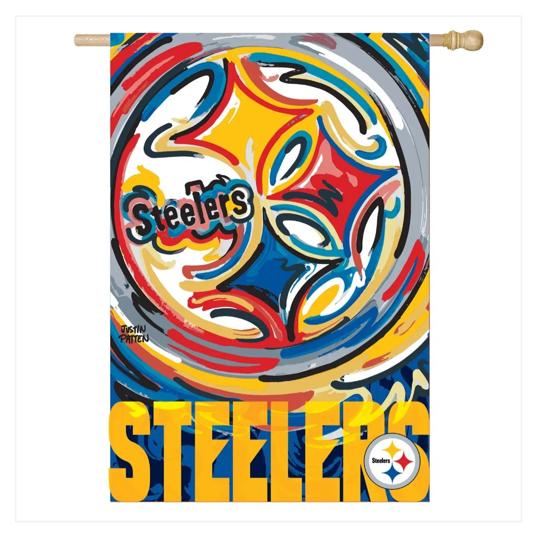 Pittsburgh Steelers Art Garden Flag image 