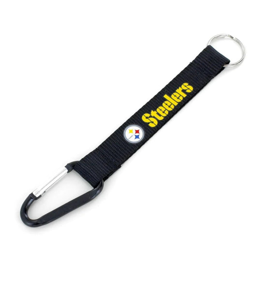Pittsburgh Steelers Black Carabiner Keychain image 