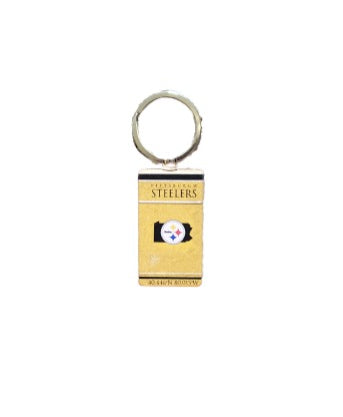 Pittsburgh Steelers Coordinates Wood Keychain image 