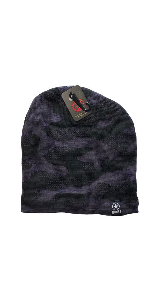 Camouflage Fleece Lined Beanie Black  image 0