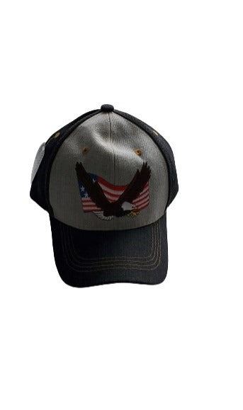 Denim Eagle with Flag Hat image 0