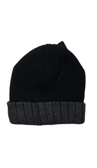 Fleece Cuff Knit Hat Black image 0