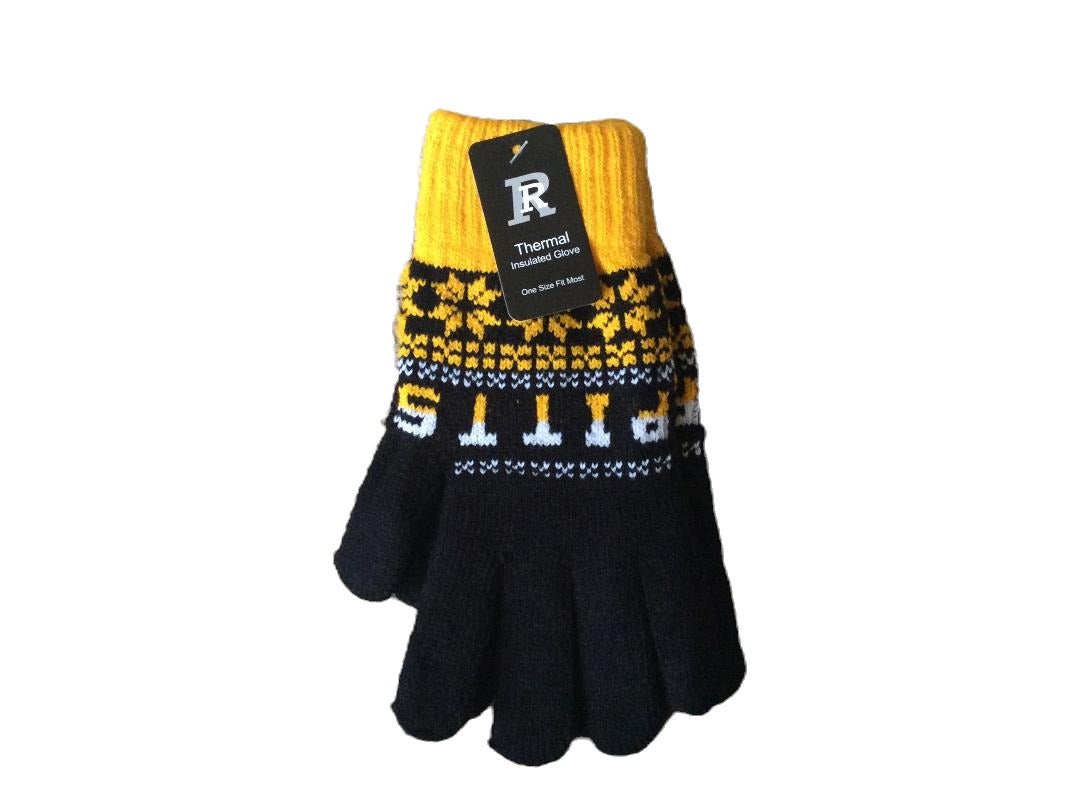 Pittsburgh Knit Gloves Black And Gold image 0