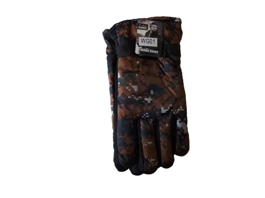 Digital Camouflage Insulated Gloves Brown image 0