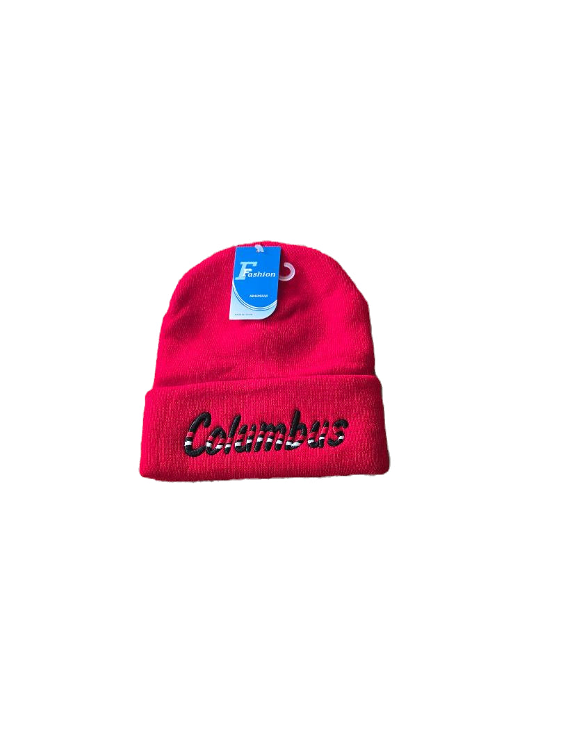 Columbus Red Cuffed Knit Hat image 0