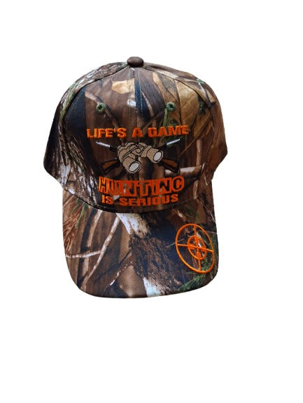 Lifes a game hunting is serious hat camouflage image 0