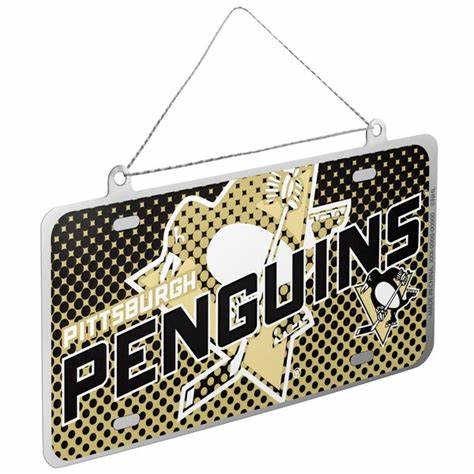 Pittsburgh Penguins Metal License Plate Ornament image 0
